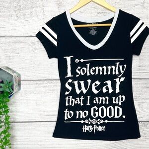 Harry Potter Black “I Solemnly Swear I Am Up To No Good” T-Shirt Size Medium